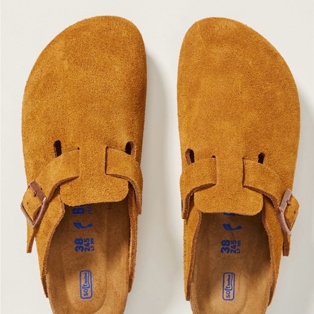 Birkenstock Boston Soft Footbed Mules in Mink Brown